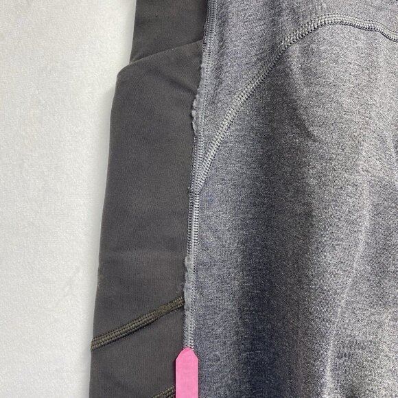 ATHLETA Mid-Rise Yoga-Gym Leggings Women Small Gray Color Block Zipper Pocket - Picture 3 of 16